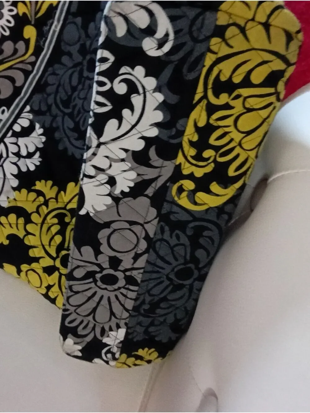Vera Bradley Black, Yellow, White Floral Quilted Totes (Pair)